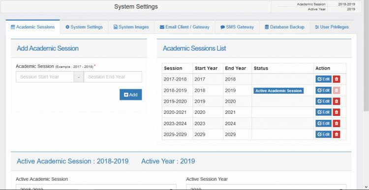 Academic sessions