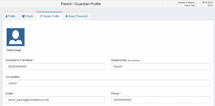 Updating Parent/Guardian Profile